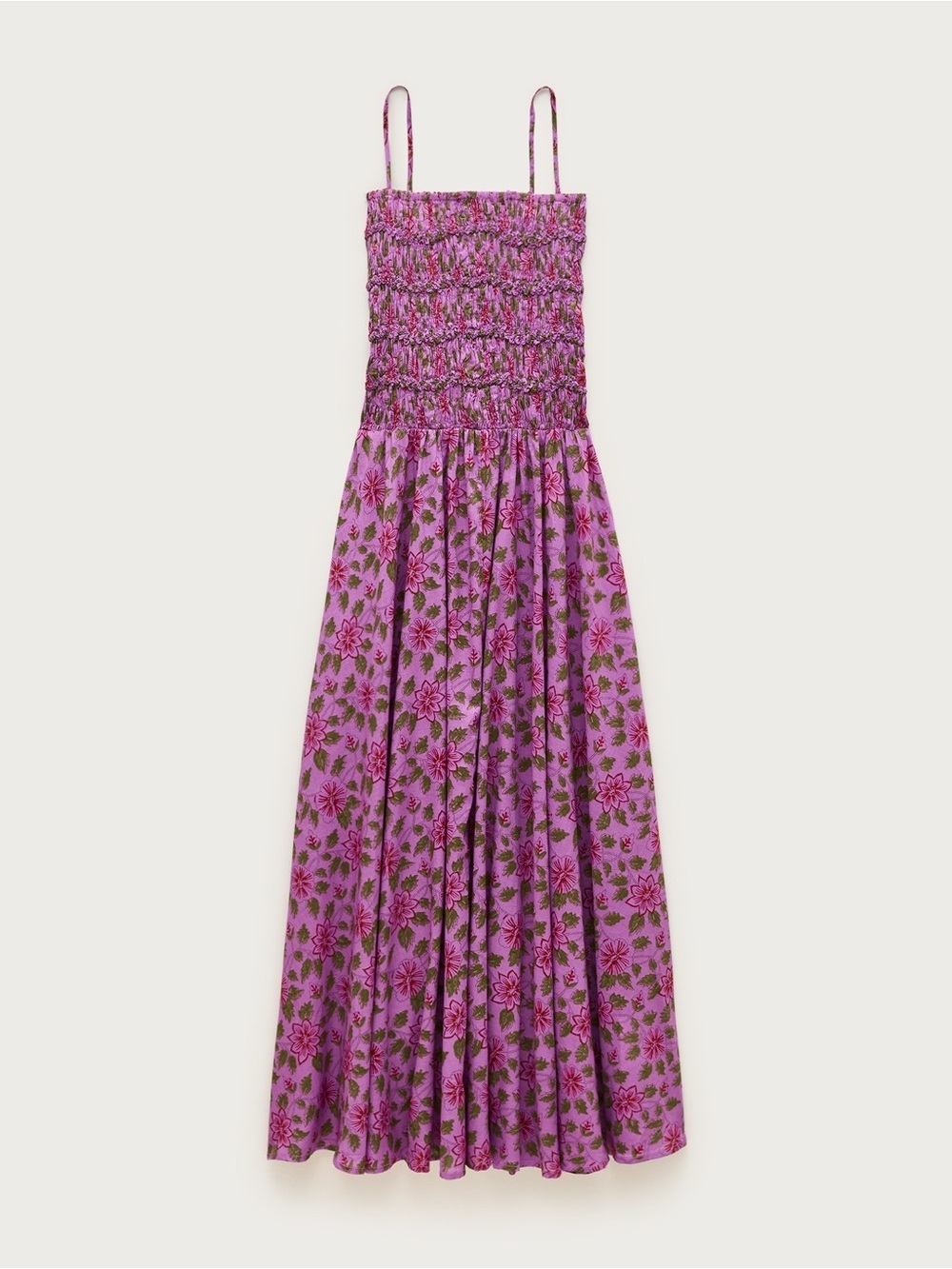 J crew bright purple Wave maxi dress in iris floral cotton voile